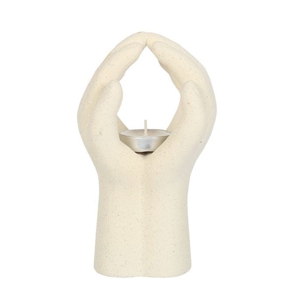Något Annorlunda Bön Händer Tealight Hållare En Storlek Vit White One Size