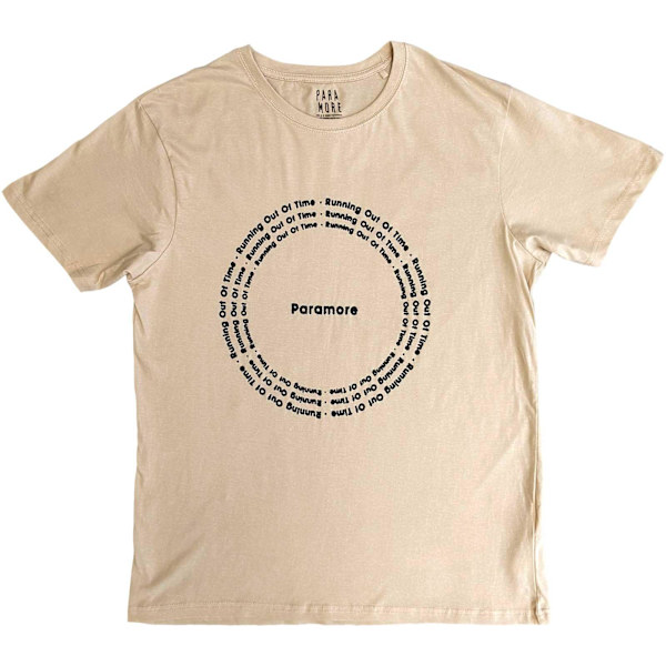 Paramore Unisex Adult Running Out Of Time Circle Bomull T-shirt Sand M