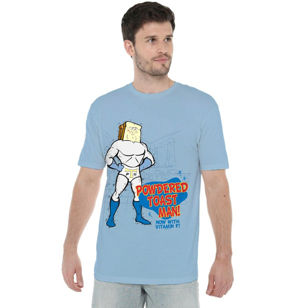 Ren & Stimpy Herr Powdered Toast Man T-Shirt XL Ljusblå Light Blue XL