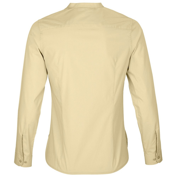 NEOBLU Dam/Kvinnor Poplin Bart Mao Krage Långärmad Skjorta Beige 8 UK - 10 UK