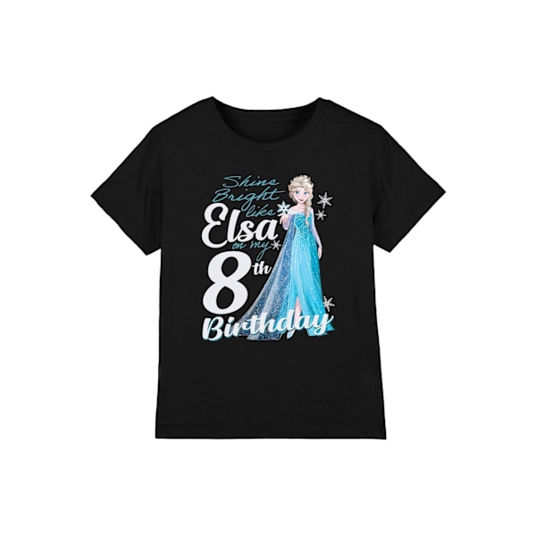 Frozen Barn/Barn Bright Like Elsa 8-årsdag T-shirt 3-4 Black 3-4 Years