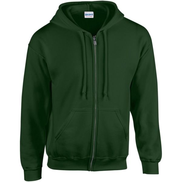 Gildan Heavy Blend Unisex Vuxen Full Zip Sweatshirt Top Forest Green XL