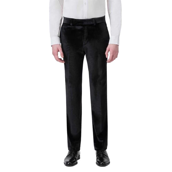 Twisted Tailor Herrar Sammet Flat Fronted Smokingbyxor 36S Svart Black 36S