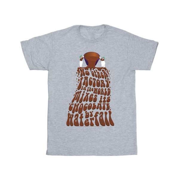 Willy Wonka Girls Chocolate Waterfall Bomull T-shirt 12-13 År Sports Grey 12-13 Years