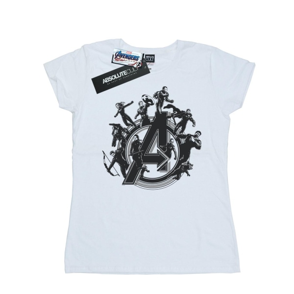 Marvel Womens/Ladies Avengers Endgame Hero Circle Cotton T-Shir White L