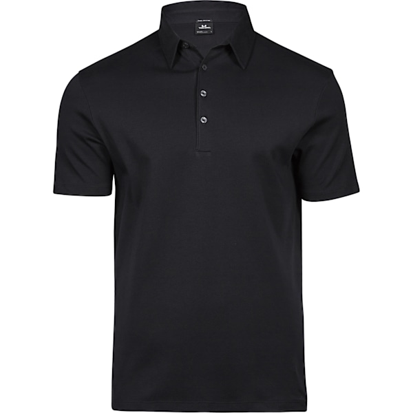 Tee Jays herr Pima bomull Interlock Poloshirt L Svart Black L