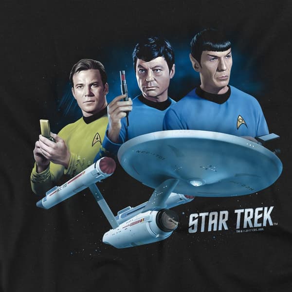 Star Trek Herr Main Three T-shirt M Svart Black M
