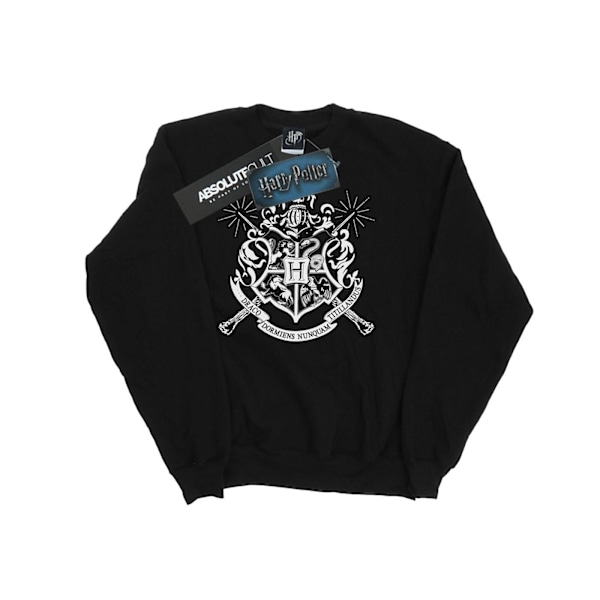 Harry Potter Herr Hogwarts Badge Wands Sweatshirt L Svart Black L