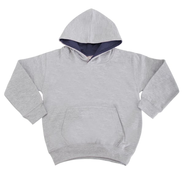 Awdis Kids Varsity Hooded Sweatshirt / Hoodie / Skolkläder 9-11 Heather Grey / French Navy 9-11