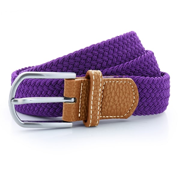 Asquith & Fox Herr Vävd Flätad Stretch Bälte En Storlek Lila Purple One Size