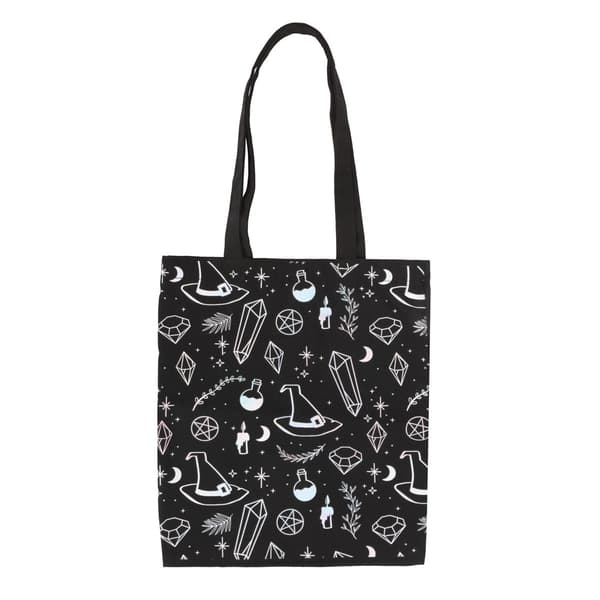 Something Different Crystal Witch Tryckt Polycotton Tote Bag O Black/White One Size