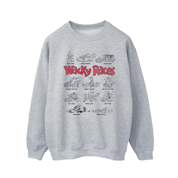 Wacky Races Herr Sweatshirt med biluppställning S Sports Grey Sports Grey S