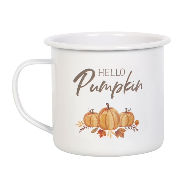 Something Different Hello Pumpkin Emaljmugg En Storlek Vit/Orange White/Orange One Size