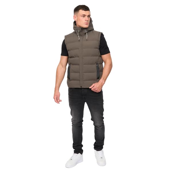 Crosshatch Kampleys vadderad väst med präglad logotyp för män XXL Deep Olive Deep Olive XXL