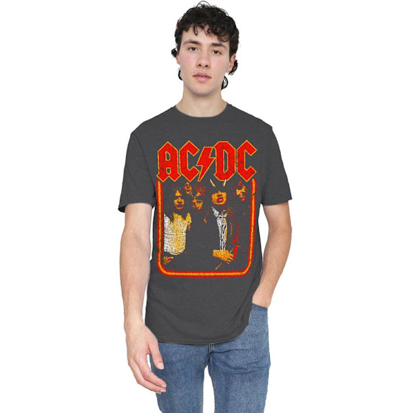 AC/DC Unisex Vuxen Grupp Distressed T-Shirt L Gråmelerad Charcoal L