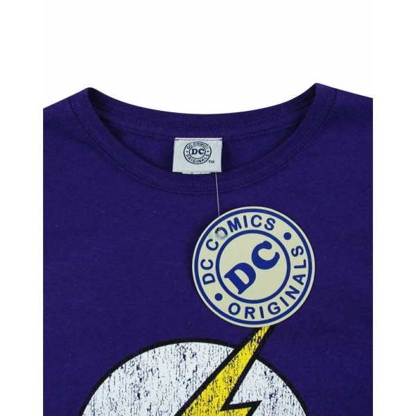 Flash Dam/Dam Distressed Logo T-Shirt S Lila Purple S