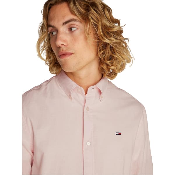 Tommy Jeans Herrskjorta med krage, normal passform S Rosa Pink S