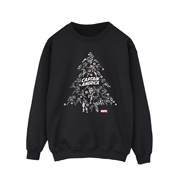 Marvel Herr Captain America Julgran Sweatshirt XXL Svart Black XXL