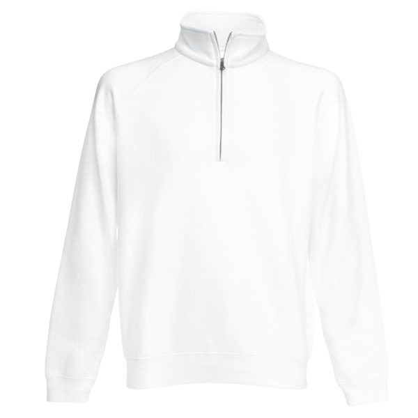 Fruit Of The Loom Herr Zip Neck Sweatshirt 2XL Vit White 2XL