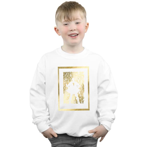 DC Comics Pojkar Shazam Guldtext Tröja 7-8 År Vit White 7-8 Years