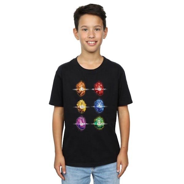 Avengers Infinity War Boys Infinity Stones Bomull T-shirt 12-13 Black 12-13 Years