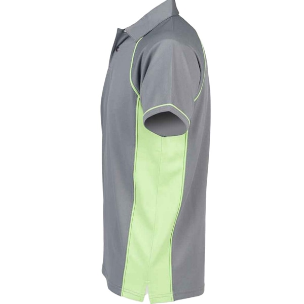 Finden And Hales Herr Performance Pikétröja med Kant L Grå/Lime Grey/Lime Green L