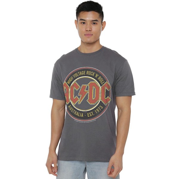 AC/DC Herr Est. ´73 T-Shirt 4XL Kolgrå Charcoal 4XL