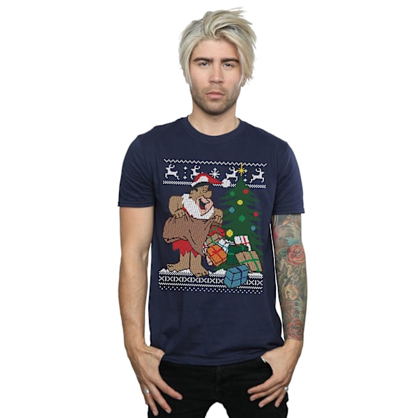 The Flintstones Herr Jul Fair Isle T-shirt XXL Marinblå Navy Blue XXL