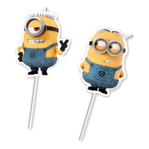 Minions tryckt sugrör (6-pack) One Size Gul/Blå Yellow/Blue One Size