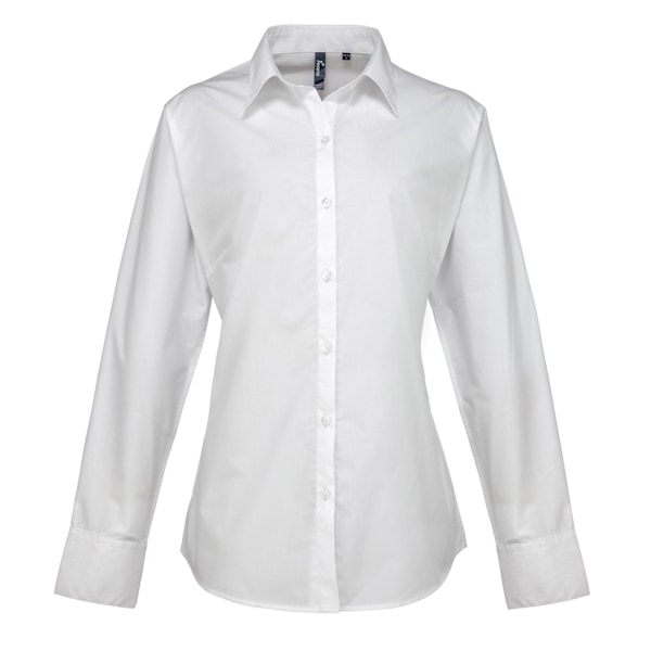 Premier Dam/Kvinnor Supreme Heavy Poplin Långärmad Arbetsskjorta White 22