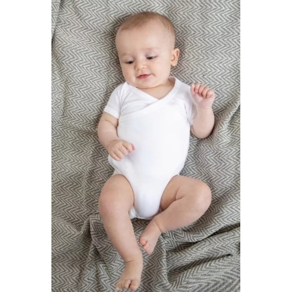 Babybugz Baby Unisex Ekologisk Bomull Kimono Body 3-6 Månader White 3-6 Months