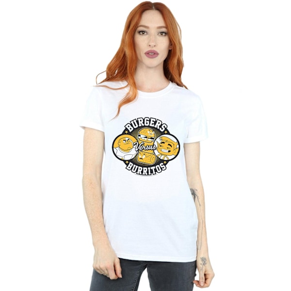 DC Comics Dam/Damer Teen Titans Go Burgers Vs Burritos Bomull Boyfriend T-Shirt L Vit White L