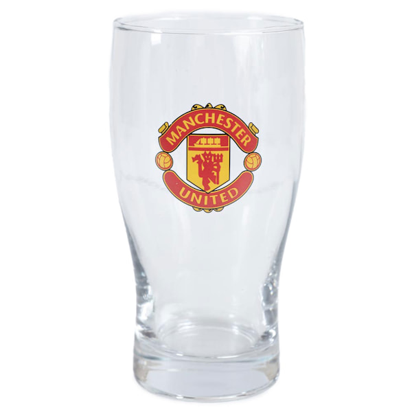 Manchester United FC Tulpanformad Pintglas Storlek: En Storlek Röd/Gul Red/Yellow One Size