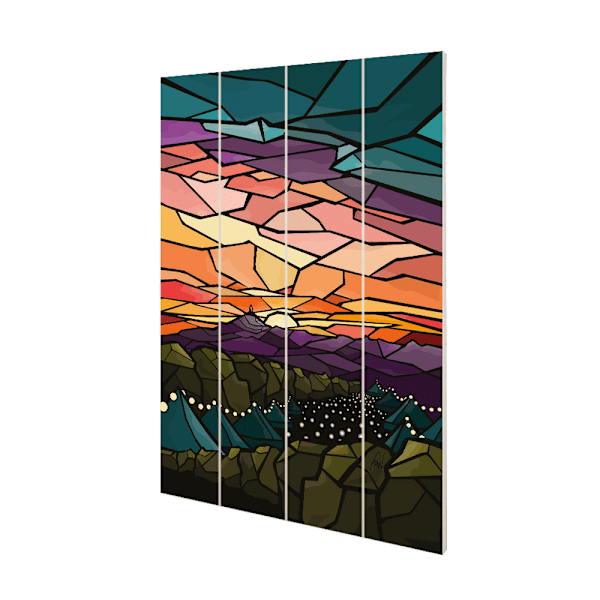 Georgina Westley Glastonbury Glasmålad Träskylt 40cm x 5 Multicoloured 40cm x 59cm