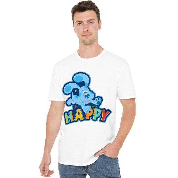 Blue´s Clues & You! Herr T-shirt med Glad Valp S Vit White S
