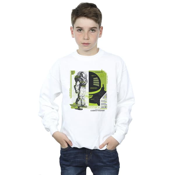 Disney Pojkar Lightyear Buzz Tech Panel Tröja 3-4 År Vit White 3-4 Years