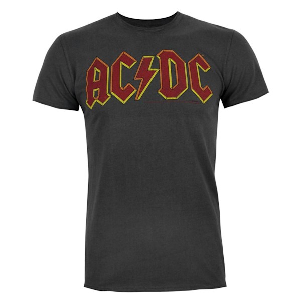 AC/DC T-shirt med logotyp för män, S, kolgrå Charcoal S