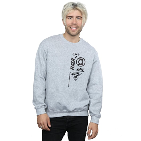 DC Comics Herr Justice League Bröst Ikoner Sweatshirt L Sports G Sports Grey L