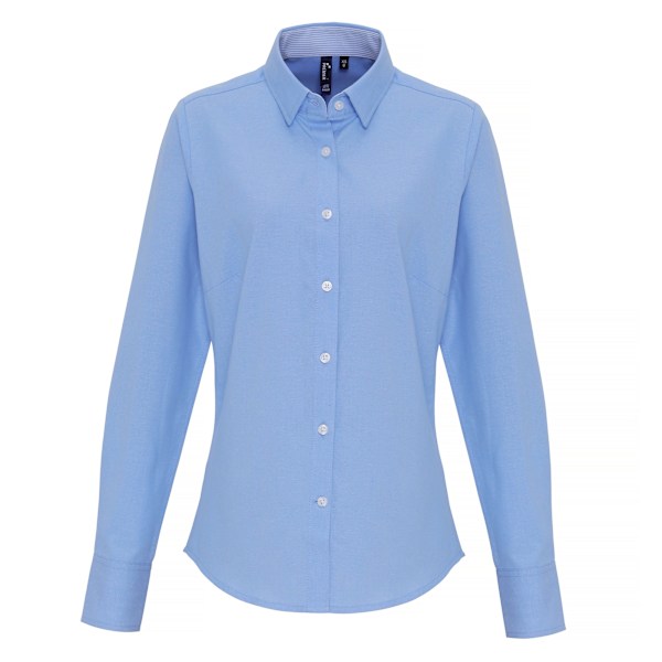 Premier Dam/Dam Cotton Rich Oxford Stripe Blus S Ljus Light Blue S