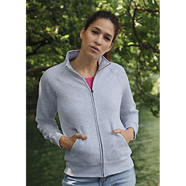 Fruit Of The Loom Dam/Kvinnors Lady-Fit Fleece Sweatshirt Jack Heather Grey XL