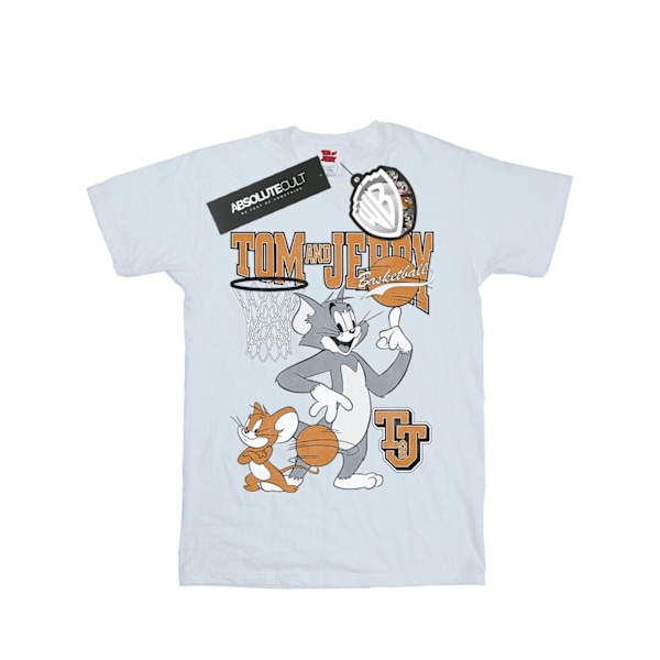 Tom och Jerry Girls Spinning Basketball Bomull T-shirt 7-8 år White 7-8 Years