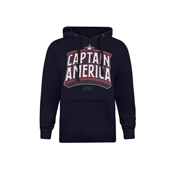 Captain America Herr Arch Hoodie L Marinblå/Vit Navy/White L