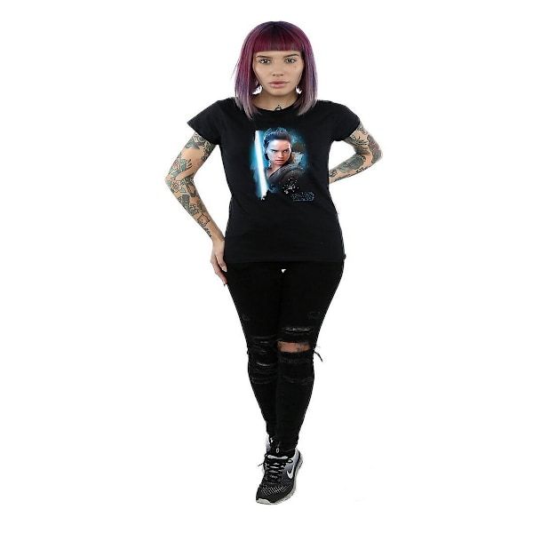 Star Wars: The Last Jedi Dam/Damer Rey Borstad Bomull T-shirt Black L