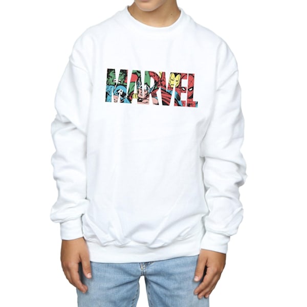 Marvel Comics Pojkar Karaktär Infill Logotyp Sweatshirt 5-6 År W White 5-6 Years