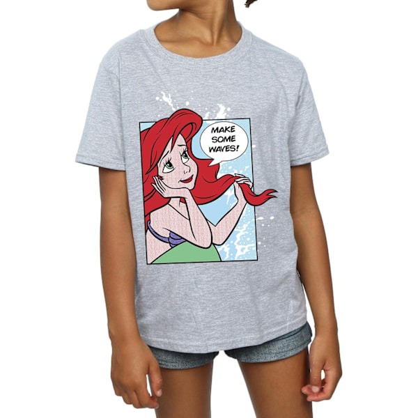 Disney Princess Girls Ariel Pop Art Bomull T-shirt 9-11 År S Sports Grey 9-11 Years