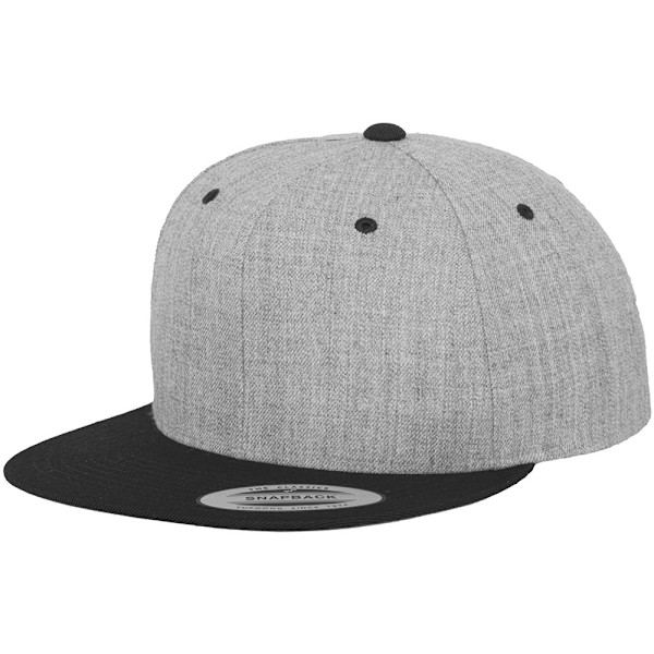 Flexfit Unisex Tvåfärgad Klassisk Snapback Cap En Storlek Heather G Heather Grey/Black One Size