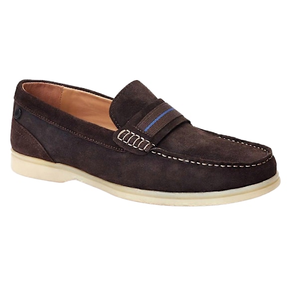 Base London Herr Drum Mockasiner i Mocka, Storlek 9 UK, Bränd Brun Burnt Brown 9 UK