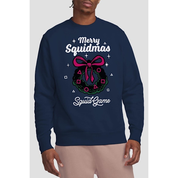 Squid Game Unisex Vuxen Merry Squidmas Krans Sweatshirt XL Marinblå Navy XL