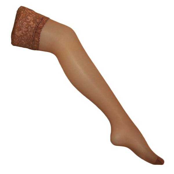 Silky Womens/Ladies Shine Lace Top Hold Ups (1 par) Medium (5f Melon Medium (5ft-5ft8”)