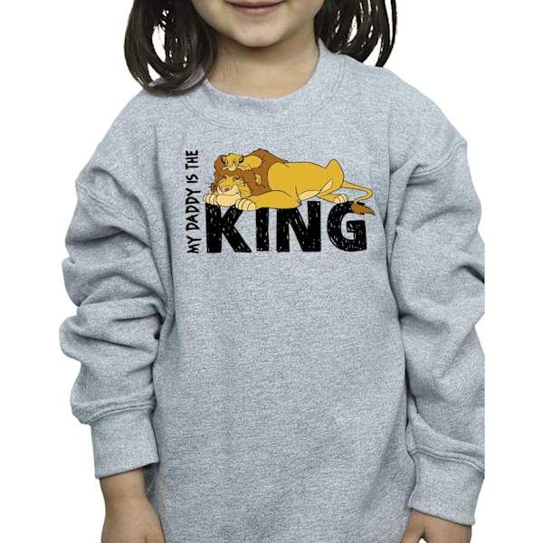 Disney Girls The Lion King Daddy Is King Sweatshirt 7-8 år S Sports Grey 7-8 Years